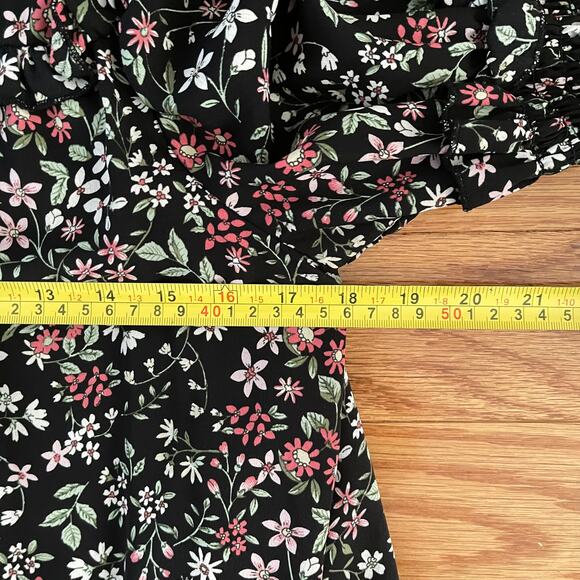 Lea & Viola Dress Womens S Black Floral Print Cottagecore Boho Casual Prairie - Picture 9 of 10